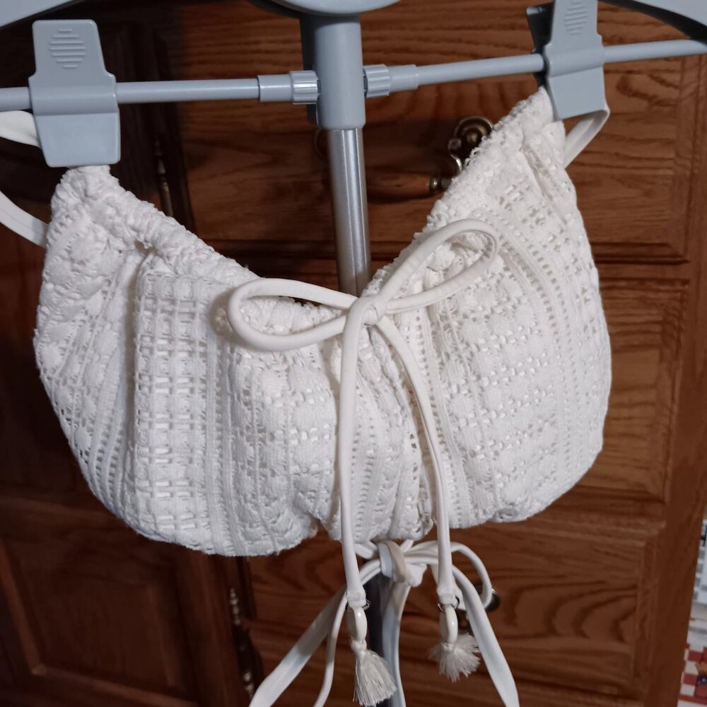 Wild Fable Women's Crochet Bikini Top Ties to the Back NWOT